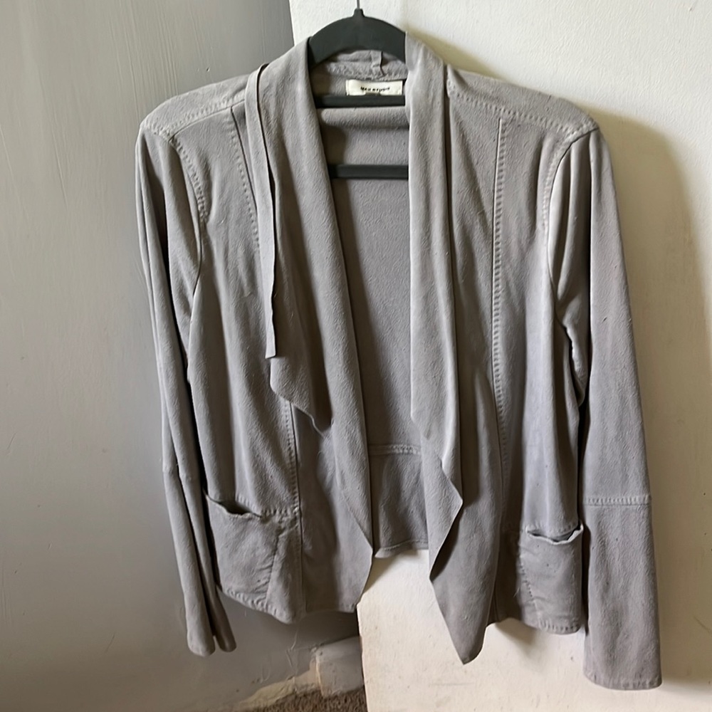 Grey suede cardigan